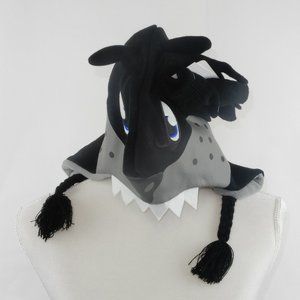 Critter Collection Black Dog Knit Beanie w/ Gloves